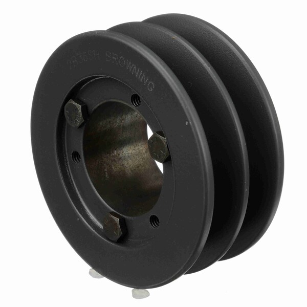 2 Groove Cast Iron Bushed Bore Multiple Sheave, 2B38SH
